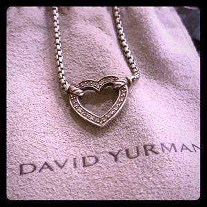David Yurman Diamond and Cable Heart Necklace